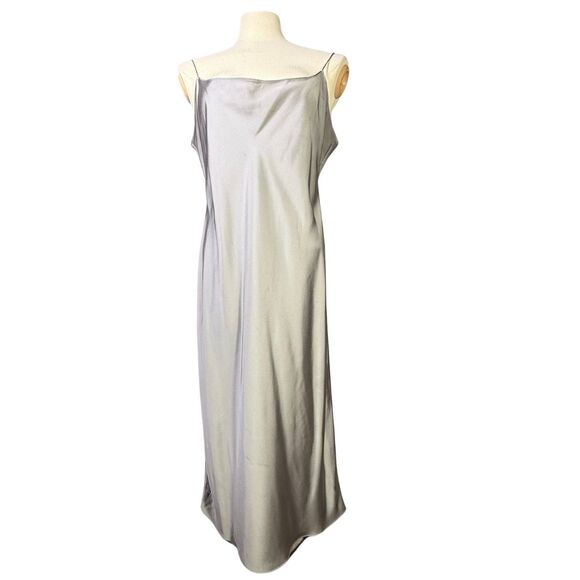 J. Crew Gwyneth Slip Midi Luster Charmeuse Dress Gray US Womens 14 90s Style - Picture 1 of 12